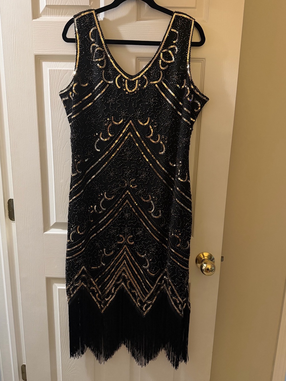1920s Flapper Beaded Sequins Dress Costume with 20s accessories